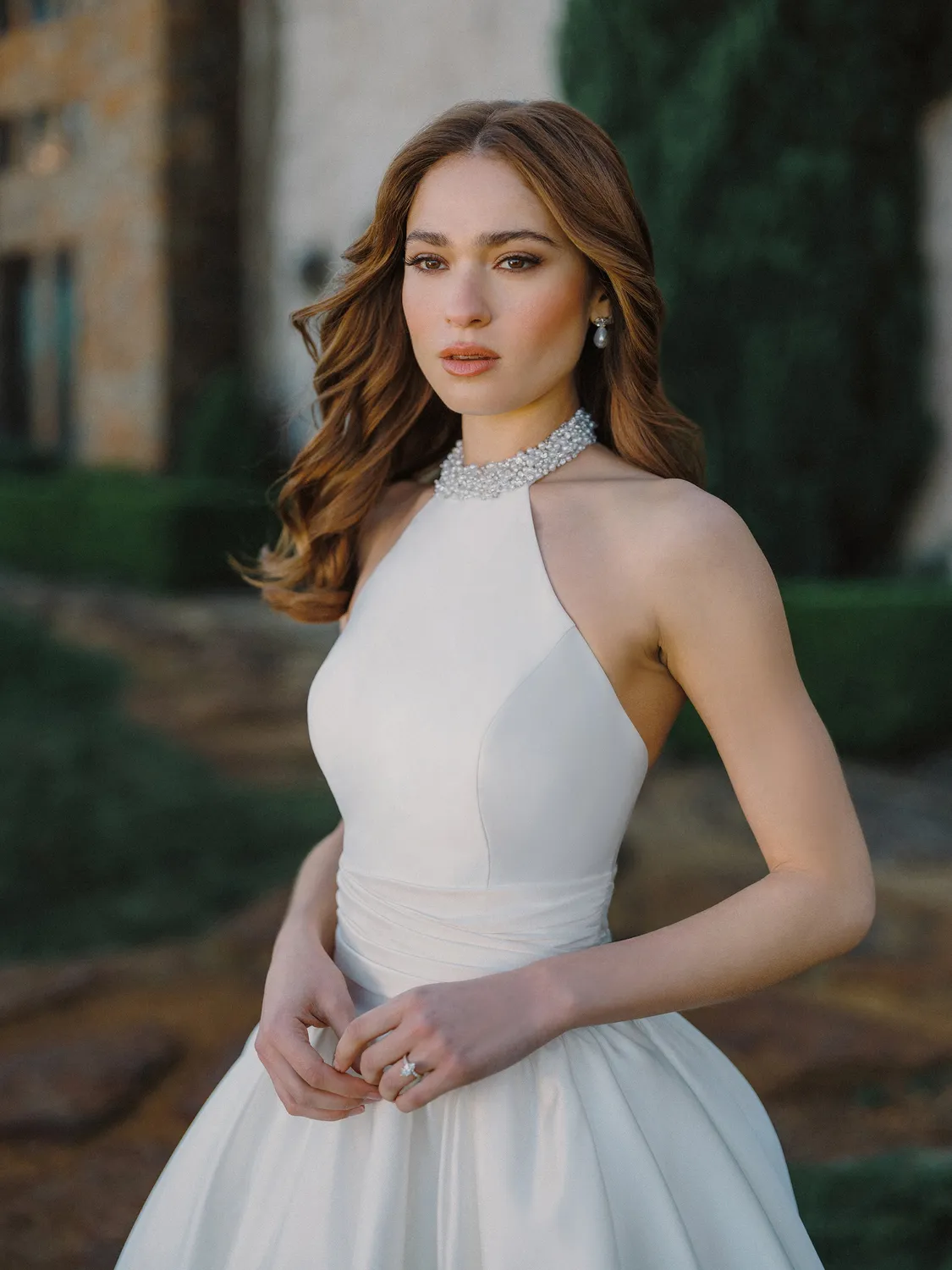 Allure Bridals A1498 brudekjole ivory/silver mikado