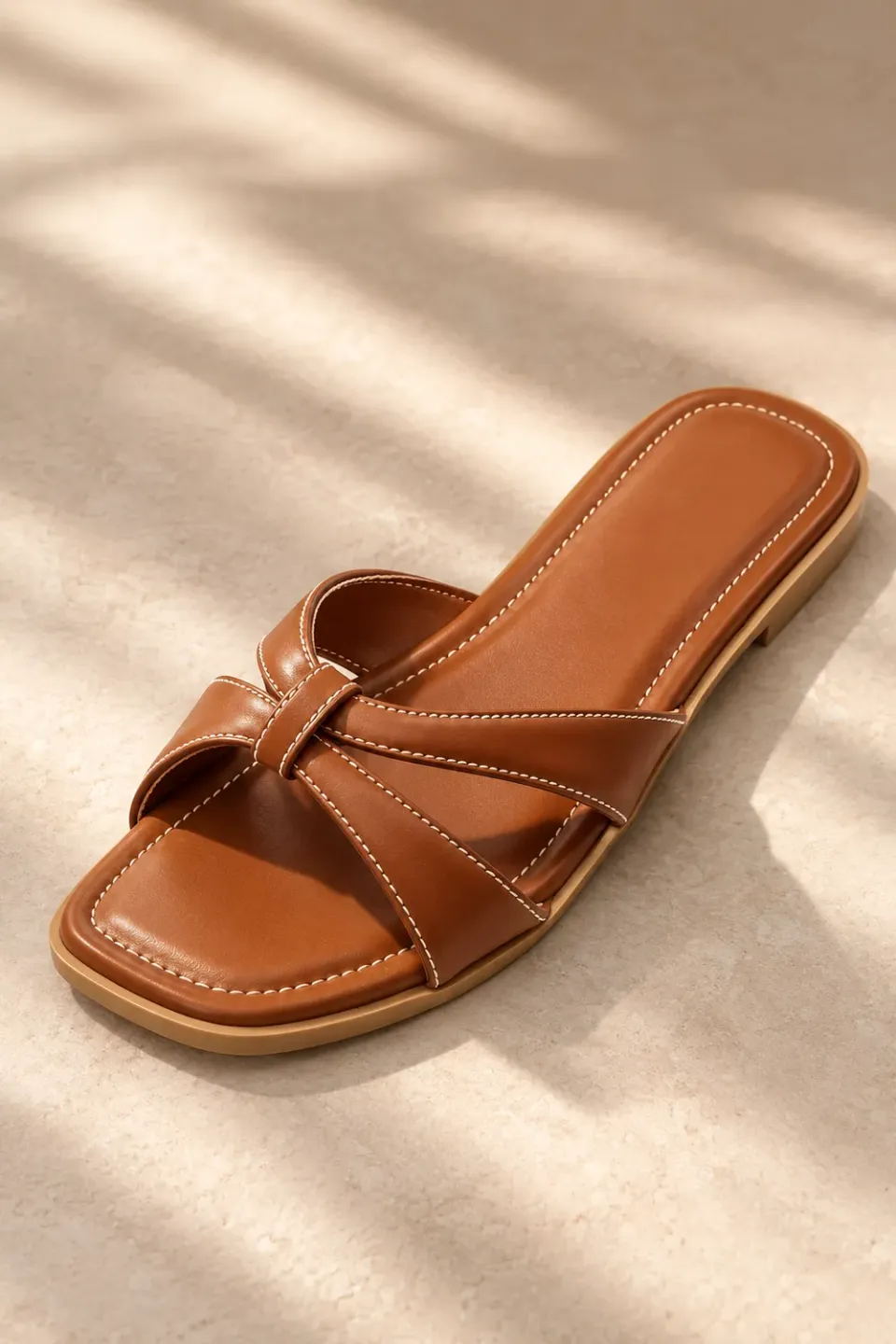 Panayotis ARIANA konfirmationssko cognac str. 36-42 flad sål