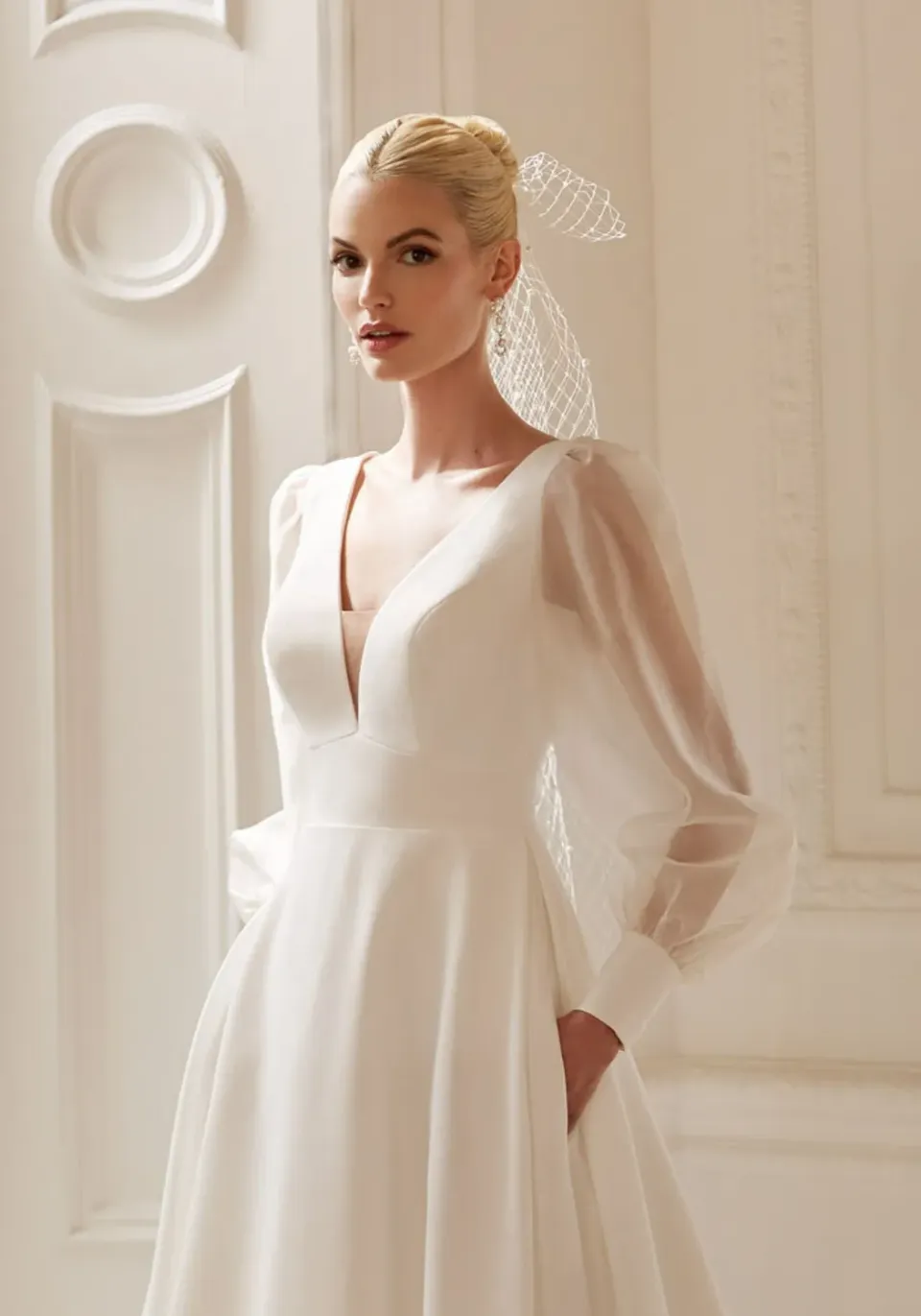 Ellis Bridals Stevie Sleeves brudesærmer ivory str. 6 organza