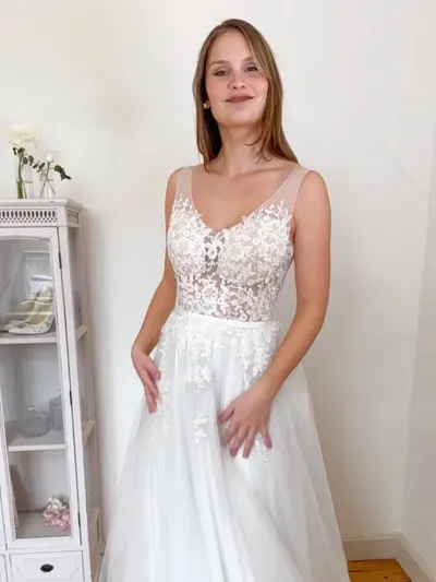 Sanna Lindström Frederika brudekjole str. 44 blonde