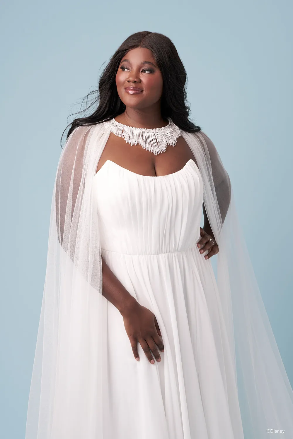 Allure Disney D464CP Jasmine brudecape Ivory tyl