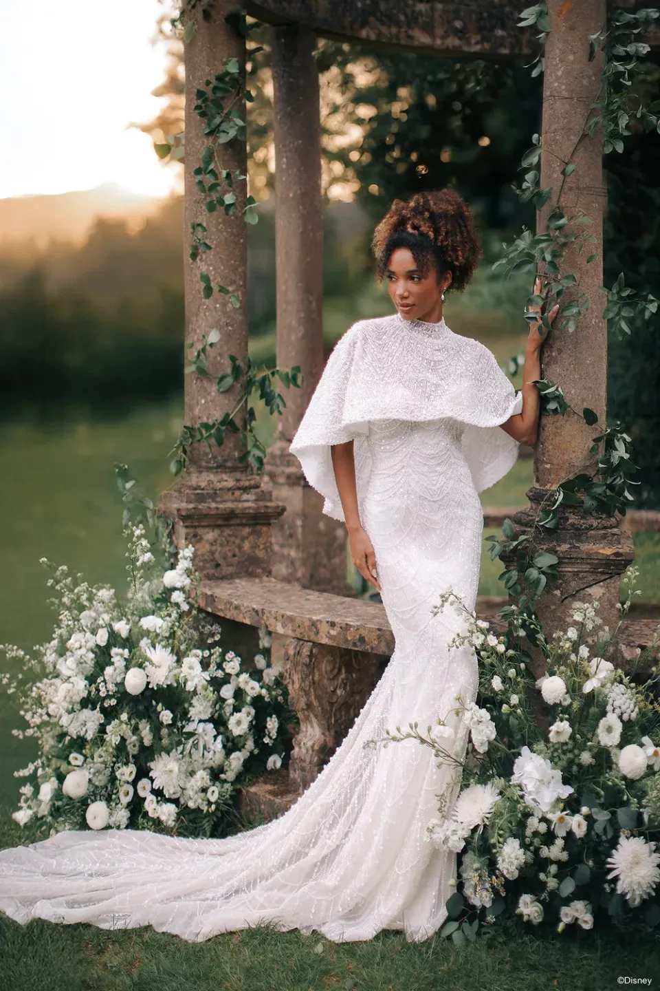 Disney Platinum Tiana Cape DP458CP brudeslør champagne