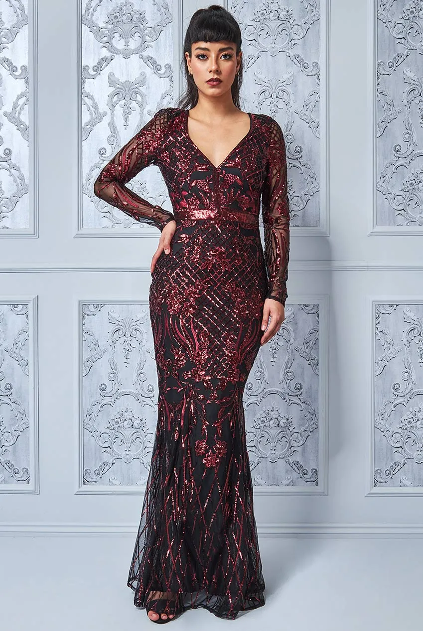 Princesa La Princessa CG3196 aftenkjole Emerald-green pailletter